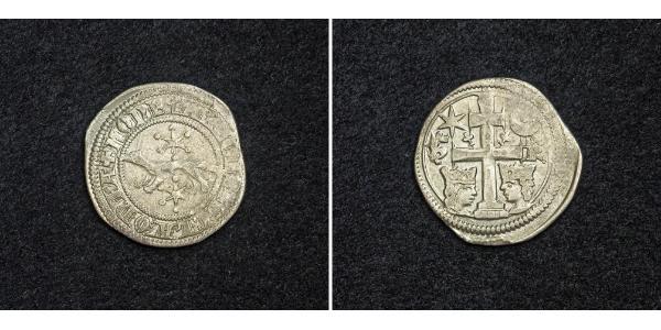 1 Dinaro Croacia Plata Bela IV de Hungría (1206 - 1270)
