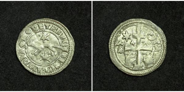 1 Dinaro Croacia Plata Bela IV de Hungría (1206 - 1270)