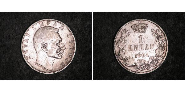 1 Dinaro Serbia Plata 
