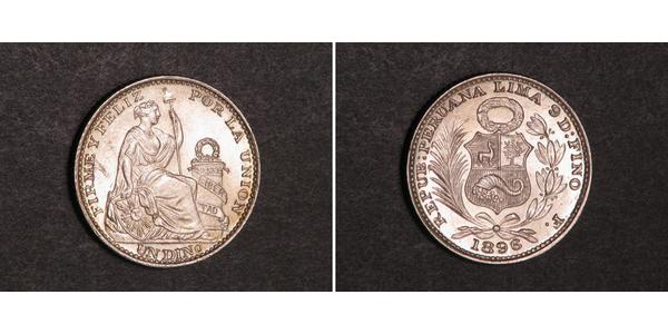 1 Dinero 秘鲁 銀 