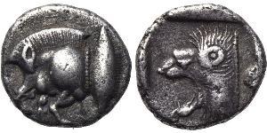 1 Diobol Grecia antica (1100BC-330) Argento 