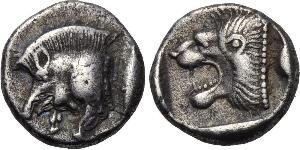 1 Diobol Antikes Griechenland (1100BC-330) Silber 