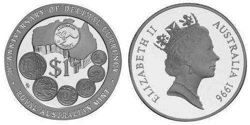 1 Dollar Australie (1939 - ) Argent Elizabeth II (1926-2022)