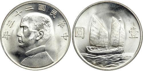 1 Dollar Chine Argent 