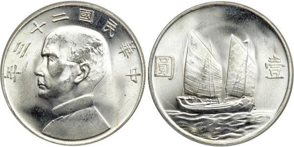 1 Dollar Chine Argent 