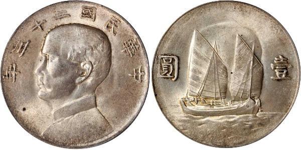 1 Dollar Chine Argent 