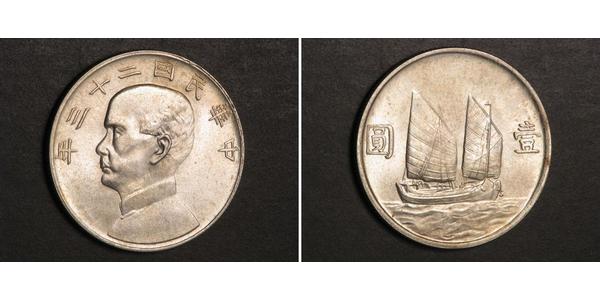 1 Dollar Chine Argent 