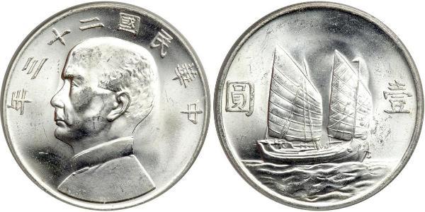 1 Dollar Chine Argent 