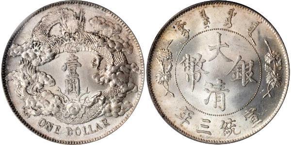 1 Dollar Chine Argent 