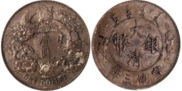 1 Dollar Chine Argent 