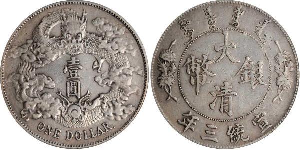 1 Dollar Chine Argent 