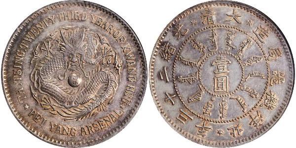1 Dollar Chine Argent 