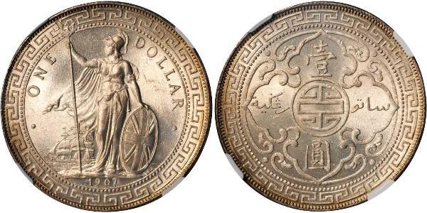 1 Dollar Hong Kong / Empire britannique (1497 - 1949) Argent 