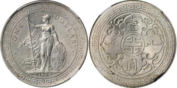 1 Dollar Hong Kong / Empire britannique (1497 - 1949) Argent 