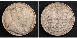 1 Dollar Établissements des détroits (1826 - 1946) Argent Édouard VII (1841-1910)