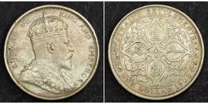 1 Dollar Établissements des détroits (1826 - 1946) Argent Édouard VII (1841-1910)