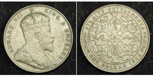 1 Dollar Établissements des détroits (1826 - 1946) Argent Édouard VII (1841-1910)