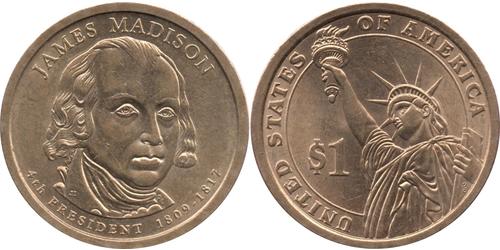 1 Dollar USA (1776 - ) Brass James Madison (1751 - 1836)