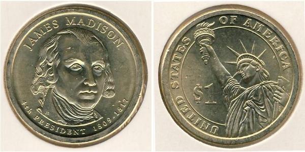 1 Dollar USA (1776 - ) Brass James Madison (1751 - 1836)