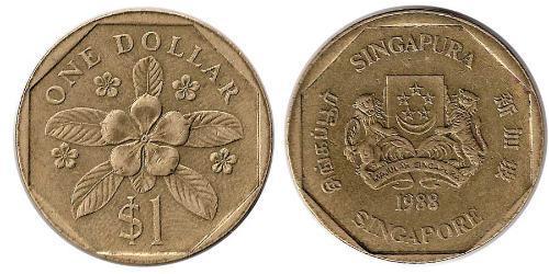 1 Dollar Inde / Singapour Bronze/Aluminium 