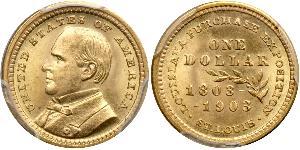 1 Dollar USA (1776 - ) Gold William McKinley, Jr. (1843 - 1901)