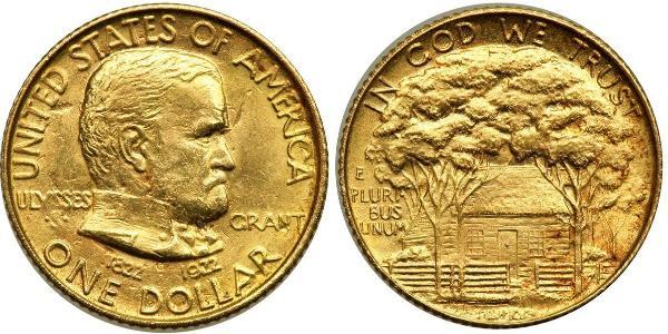 1 Dollar Vereinigten Staaten von Amerika (1776 - ) Gold Ulysses S. Grant (1822-1885)