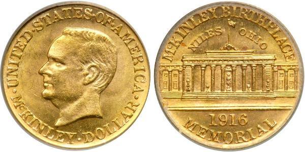 1 Dollar Vereinigten Staaten von Amerika (1776 - ) Gold William McKinley, Jr. (1843 - 1901)