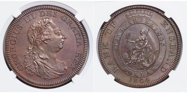 1 Dollar Vereinigtes Königreich von Großbritannien und Irland (1801-1922) Kupfer Georg III (1738-1820)