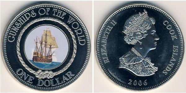 1 Dollar Cookinseln Kupfer/Nickel Elizabeth II (1926-2022)