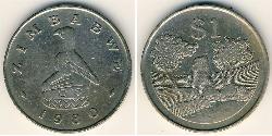 1 Dollar Simbabwe (1980 - ) Kupfer/Nickel 