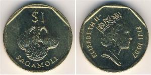 1 Dollar Fidschi Messing Elizabeth II (1926-2022)