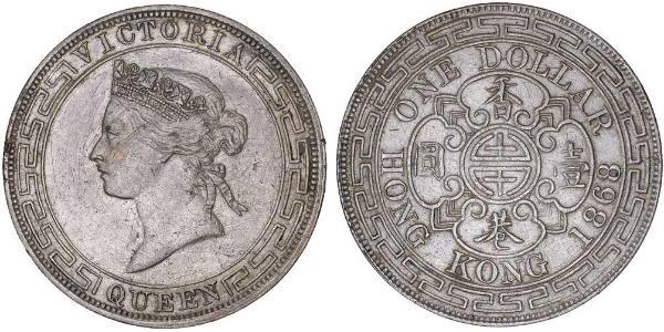 1 Dollar Hongkong Silber Eduard VII (1841-1910)