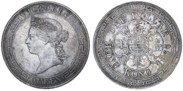 1 Dollar Hongkong Silber Eduard VII (1841-1910)