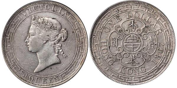 1 Dollar Hongkong Silber Eduard VII (1841-1910)