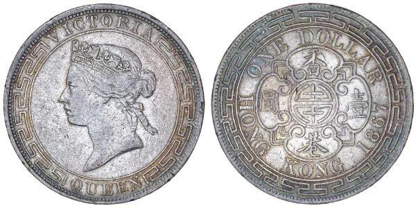 1 Dollar Hongkong Silber Eduard VII (1841-1910)