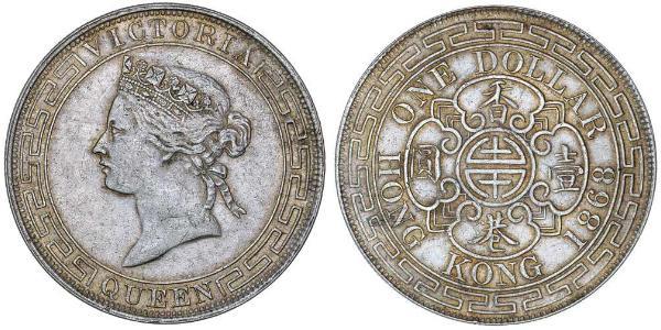 1 Dollar Hongkong Silber Eduard VII (1841-1910)