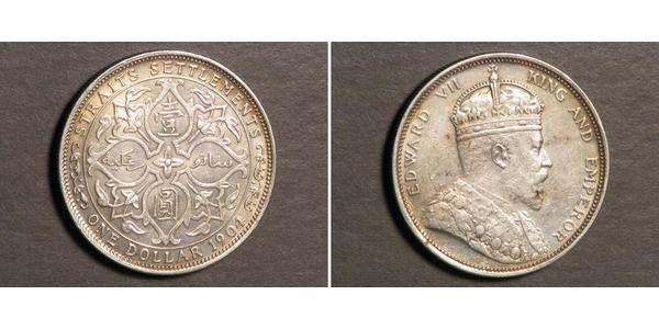 1 Dollar Straits Settlements (1826 - 1946) Silber Eduard VII (1841-1910)