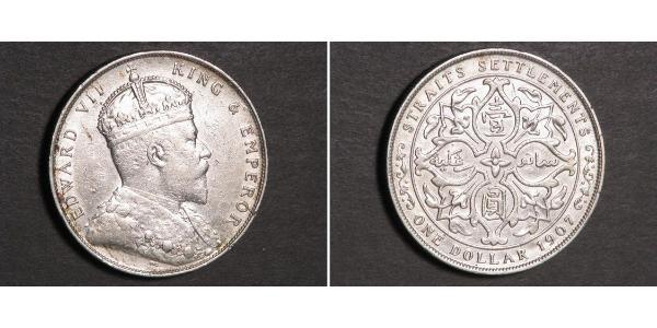 1 Dollar Straits Settlements (1826 - 1946) Silber Eduard VII (1841-1910)
