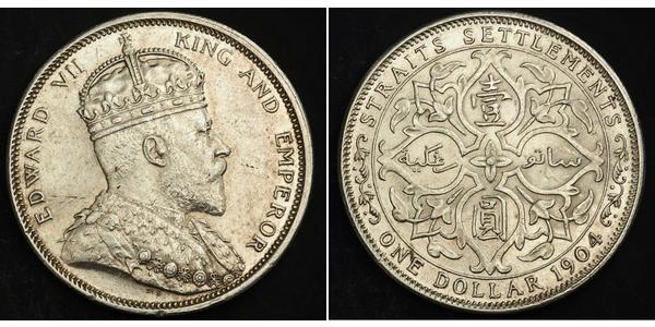 1 Dollar Straits Settlements (1826 - 1946) Silber Eduard VII (1841-1910)