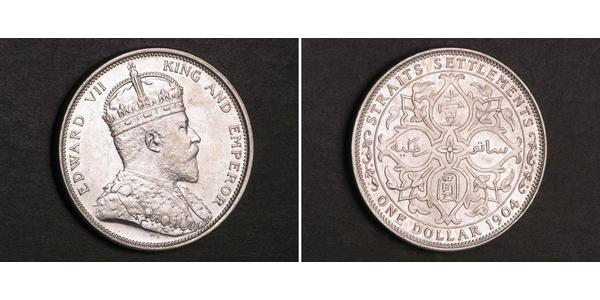 1 Dollar Straits Settlements (1826 - 1946) Silber Eduard VII (1841-1910)