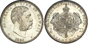 1 Dollar Vereinigten Staaten von Amerika (1776 - ) Silber David Kalākaua