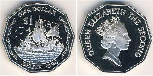 1 Dollar Belize (1981 - ) Silver 