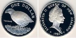 1 Dollar New Zealand Silver Elizabeth II (1926-2022)