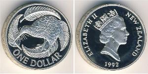 1 Dollar New Zealand Silver 