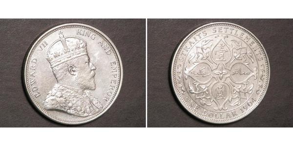 1 Dollar Straits Settlements (1826 - 1946) Silver Edward VII (1841-1910)