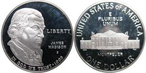 1 Dollar USA (1776 - ) Silver James Madison (1751 - 1836)