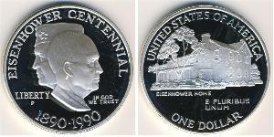 1 Dollar USA (1776 - ) Silver Dwight David Eisenhower (1890-1969)