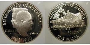 1 Dollar USA (1776 - ) Silver Dwight David Eisenhower (1890-1969)