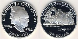 1 Dollar USA (1776 - ) Silver Dwight David Eisenhower (1890-1969)