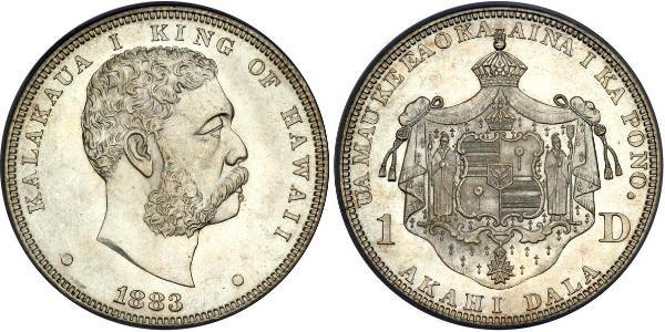 1 Dollar USA (1776 - ) Silver Kalākaua